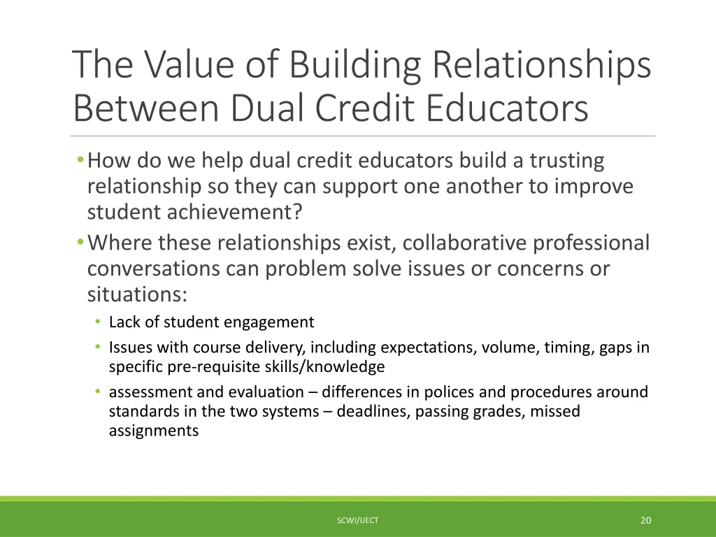 the value of building relationships between dual 1