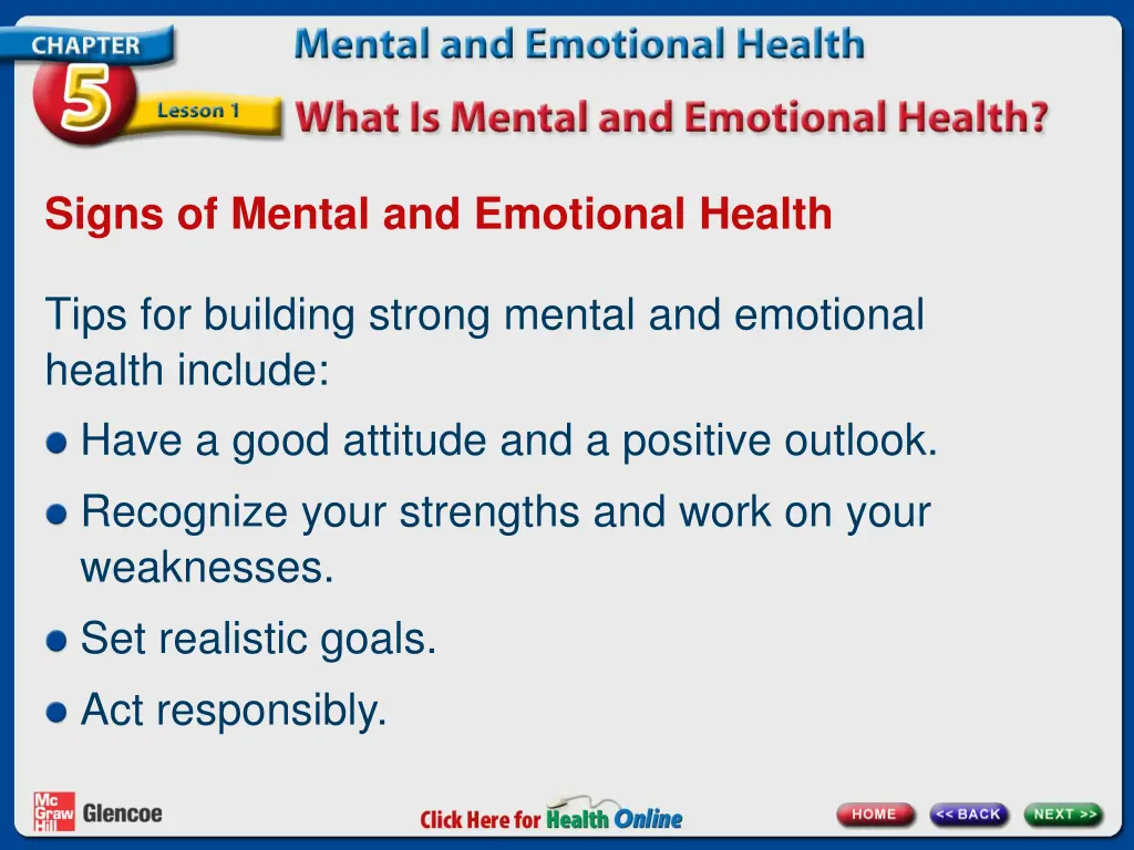signs of mental and emotional health