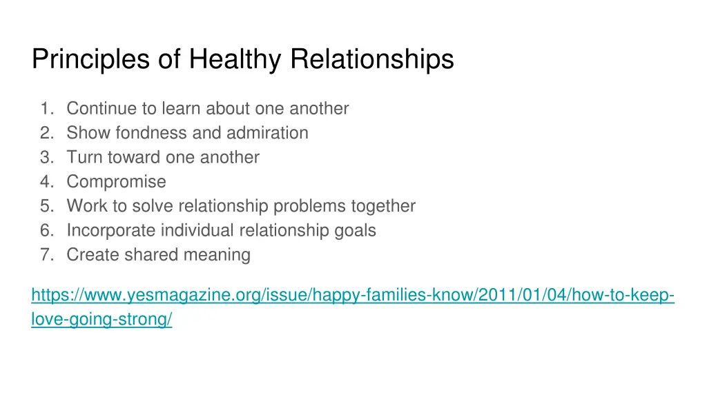 principles of healthy relationships
