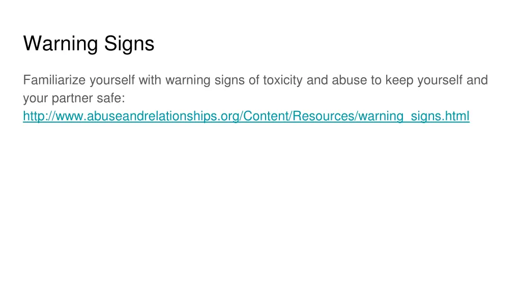 warning signs