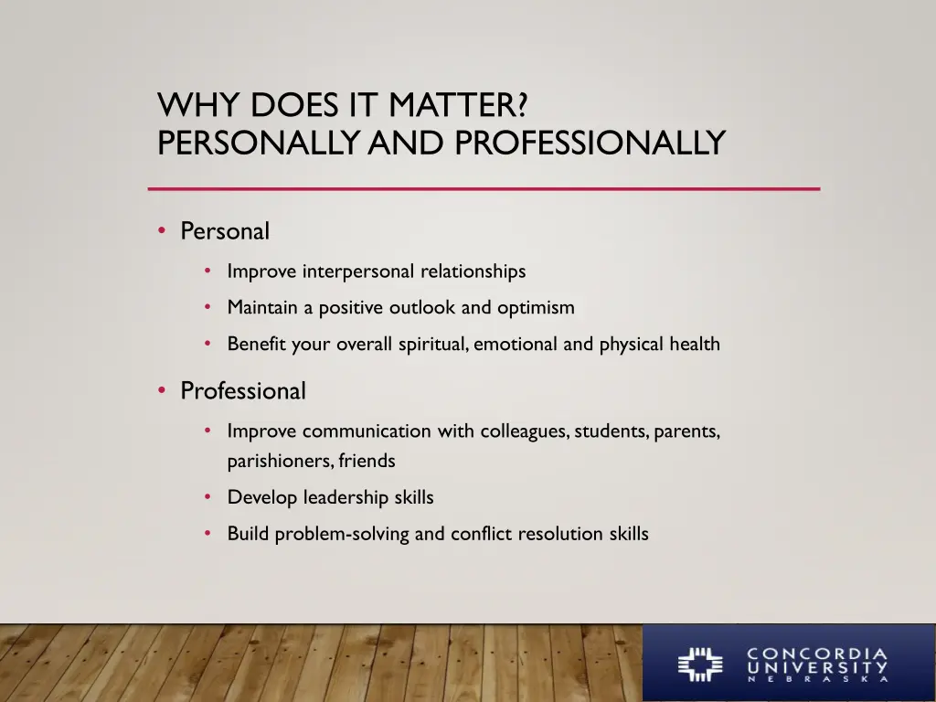 why does it matter personally and professionally