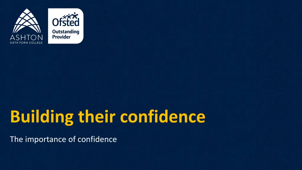 building their confidence