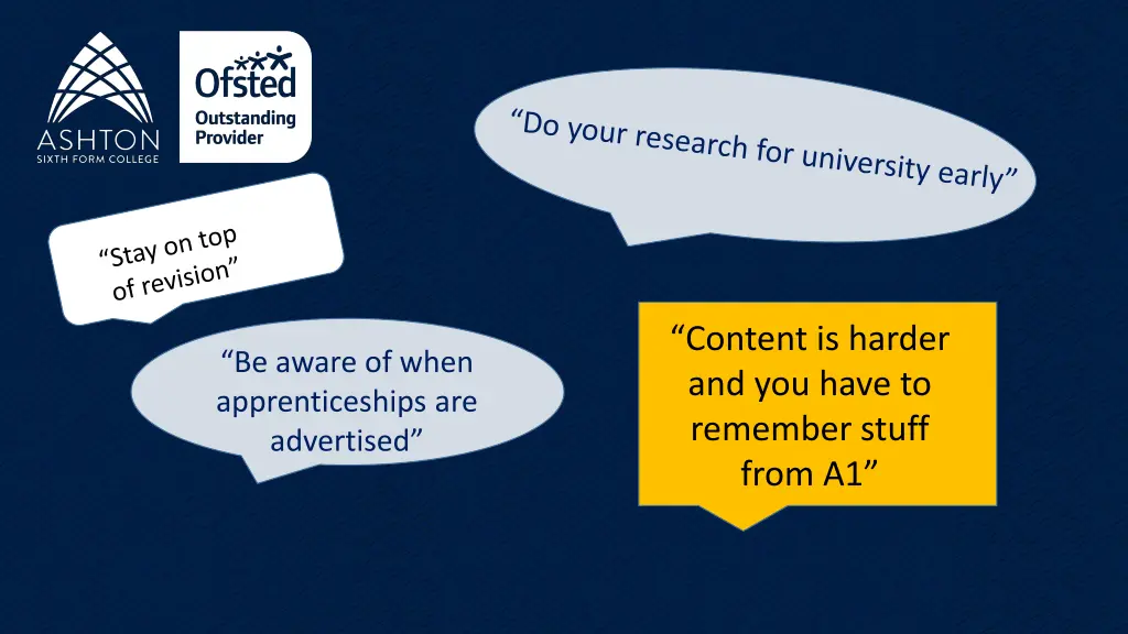 content is harder and you have to remember stuff
