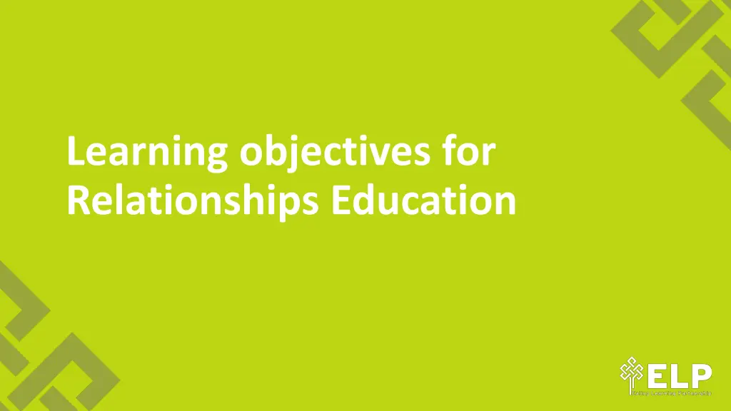 learning objectives for relationships education