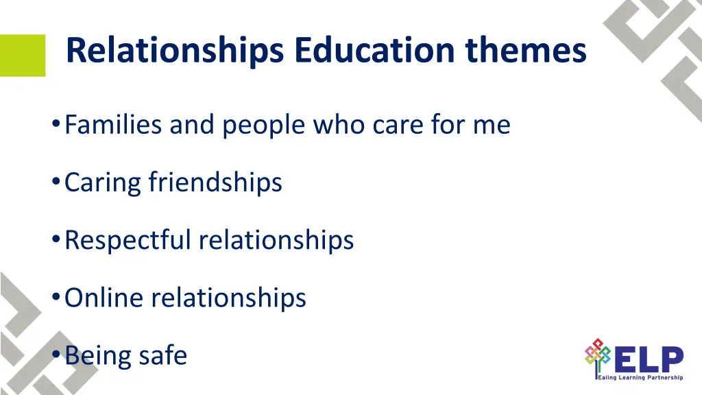 relationships education themes