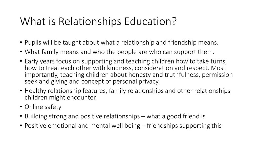 what is relationships education