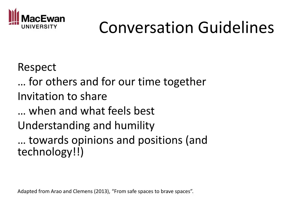 conversation guidelines
