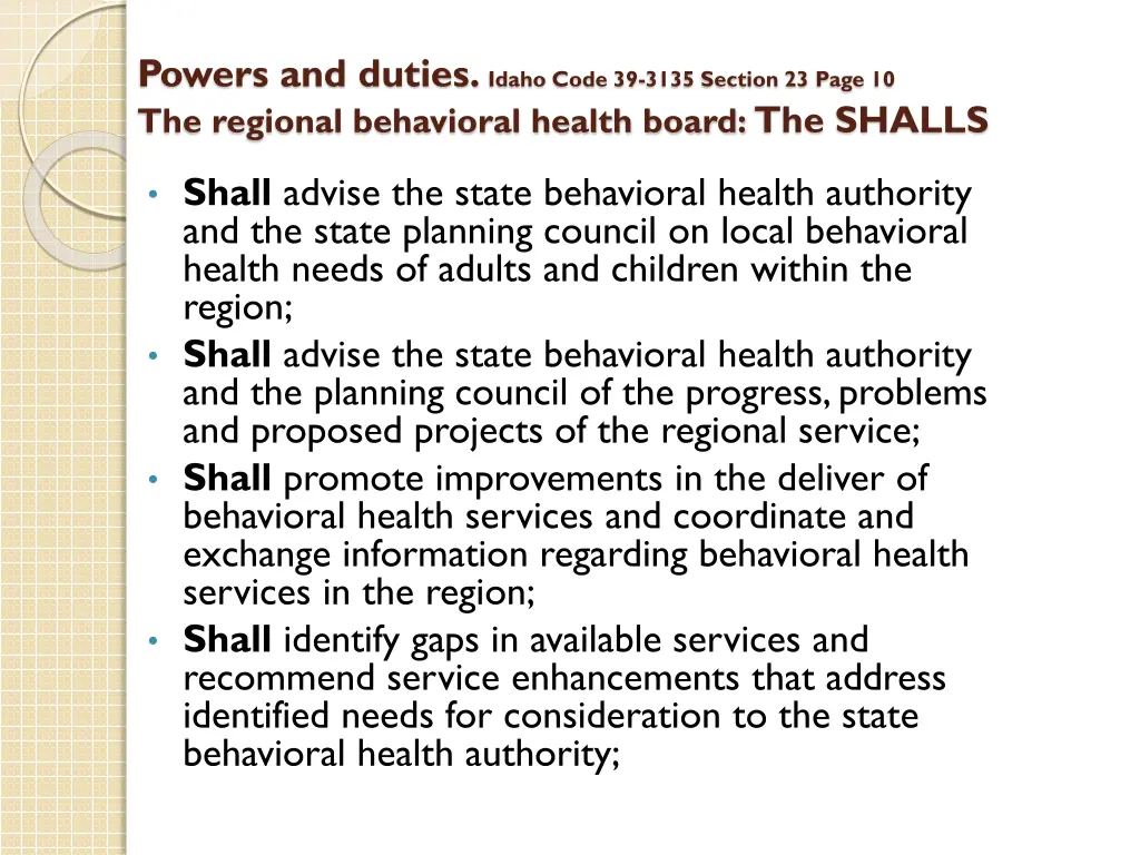 powers and duties idaho code 39 3135 section