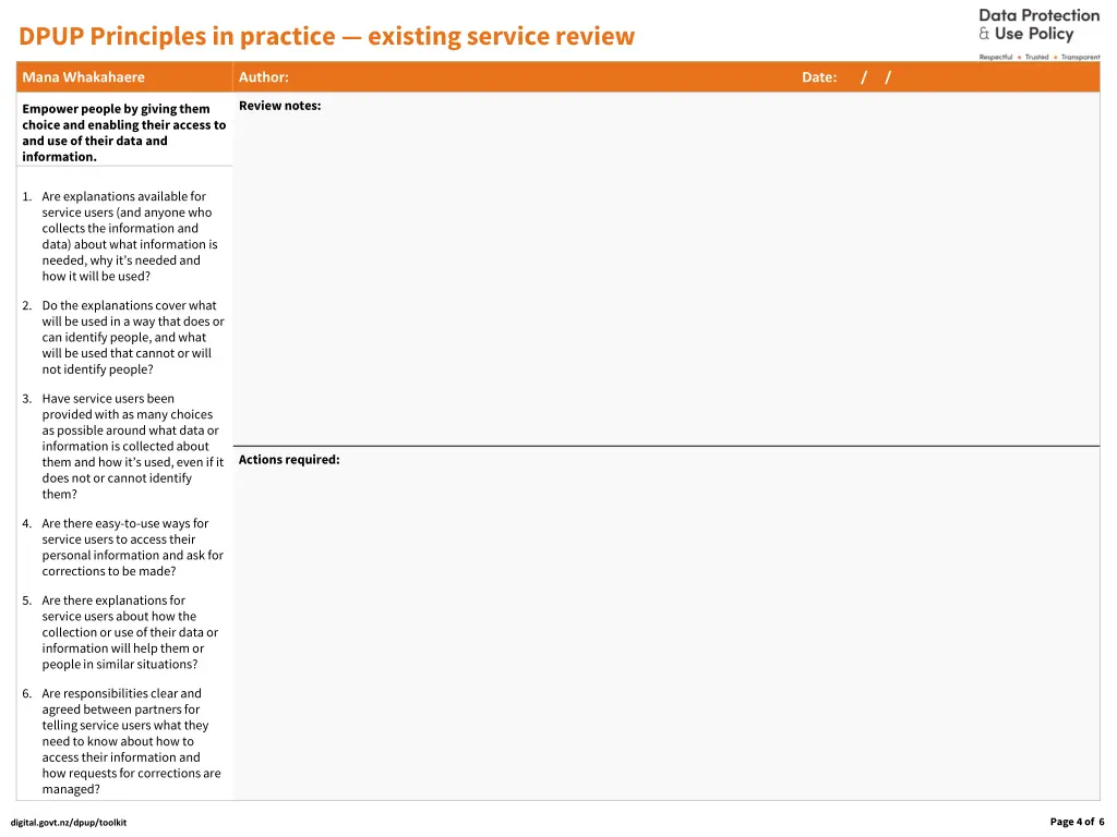 dpup principles in practice existing service 2