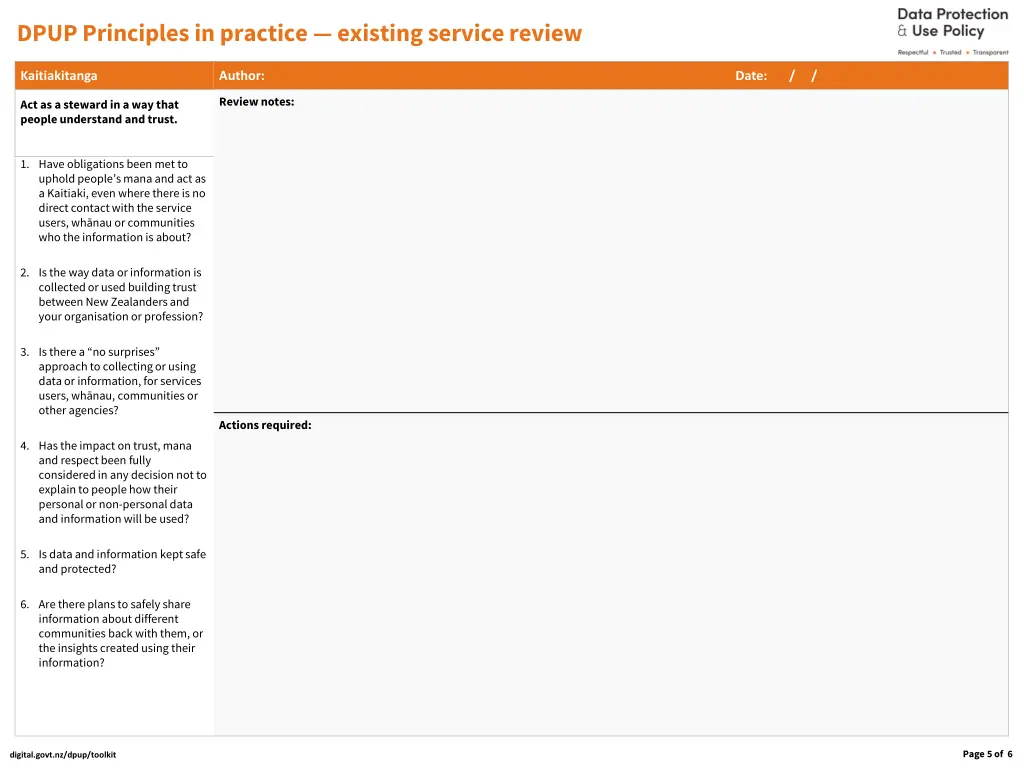 dpup principles in practice existing service 3
