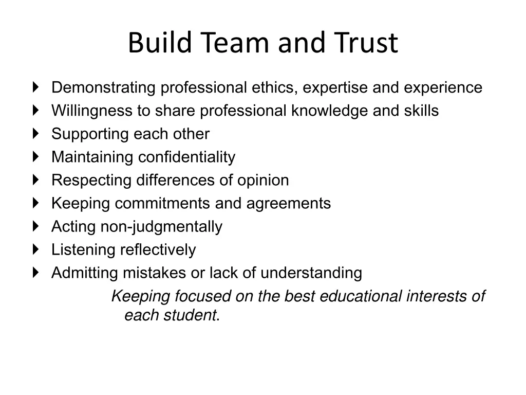 build team and trust