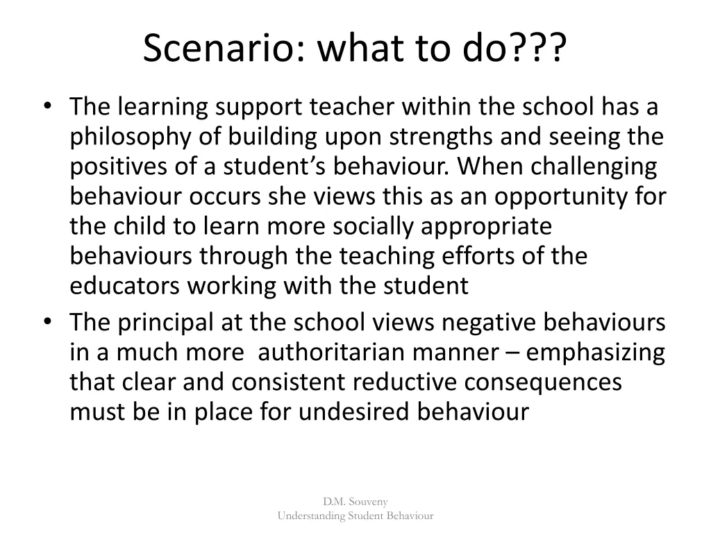 scenario what to do