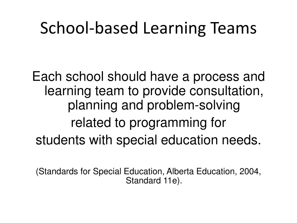 school based learning teams 1