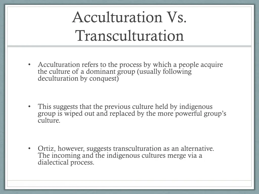 acculturation vs transculturation