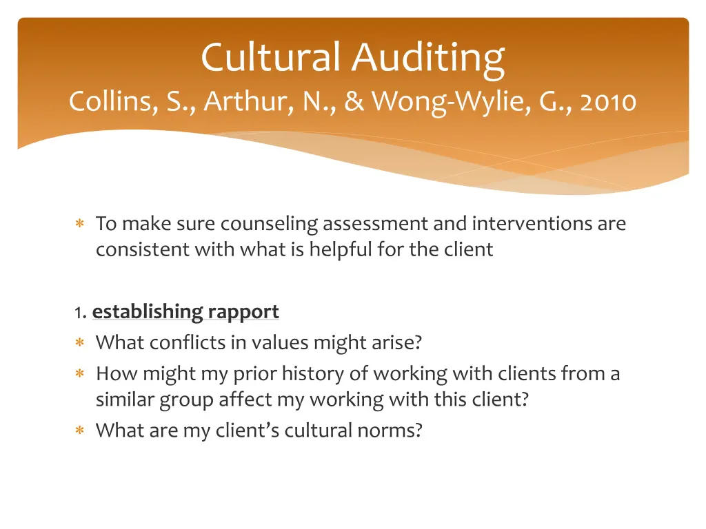cultural auditing collins s arthur n wong wylie