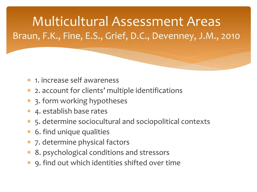 multicultural assessment areas braun f k fine