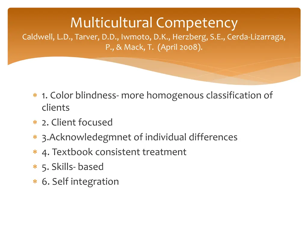 multicultural competency caldwell l d tarver