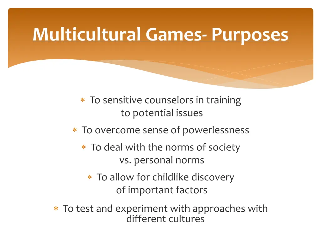 multicultural games purposes