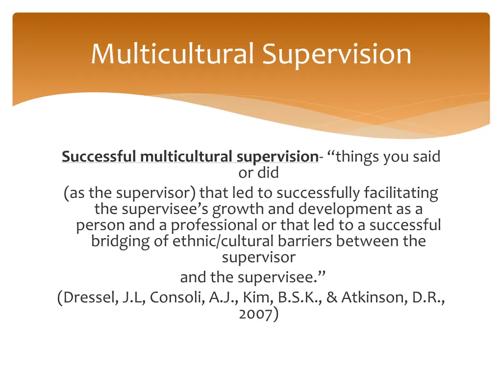 multicultural supervision