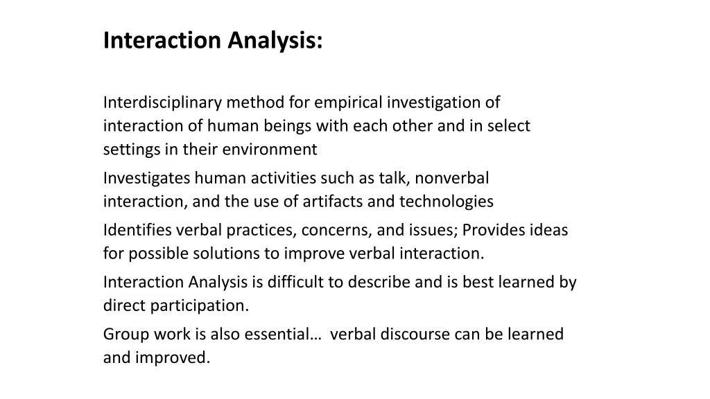 interaction analysis 1