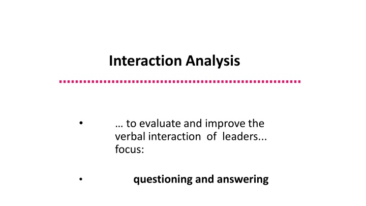 interaction analysis