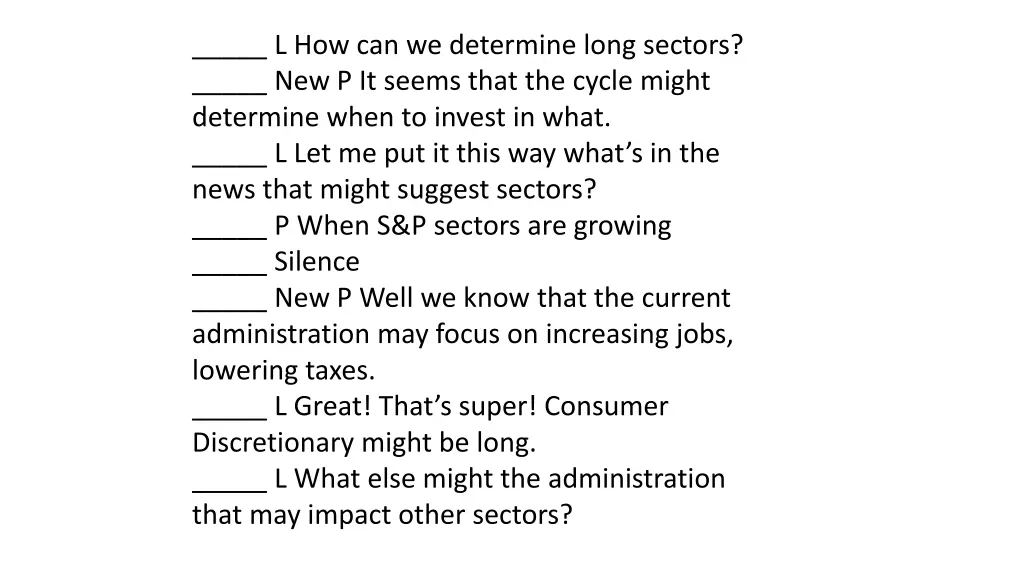 l how can we determine long sectors