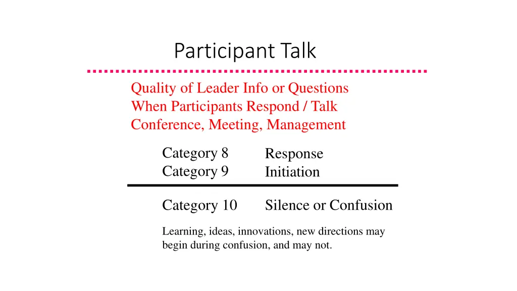 participant talk