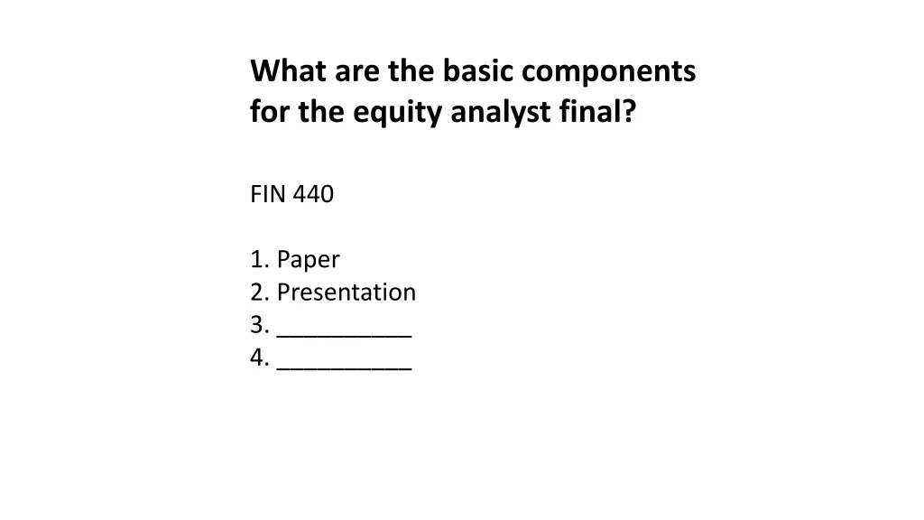 what are the basic components for the equity