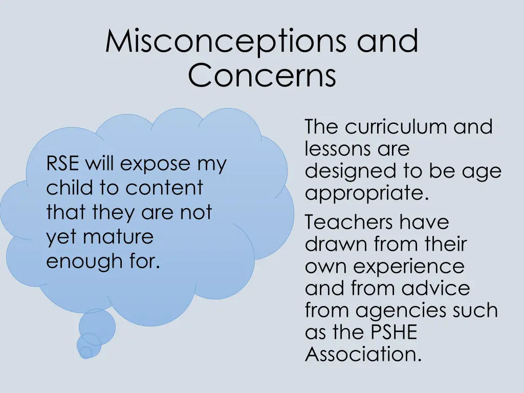 misconceptions and concerns