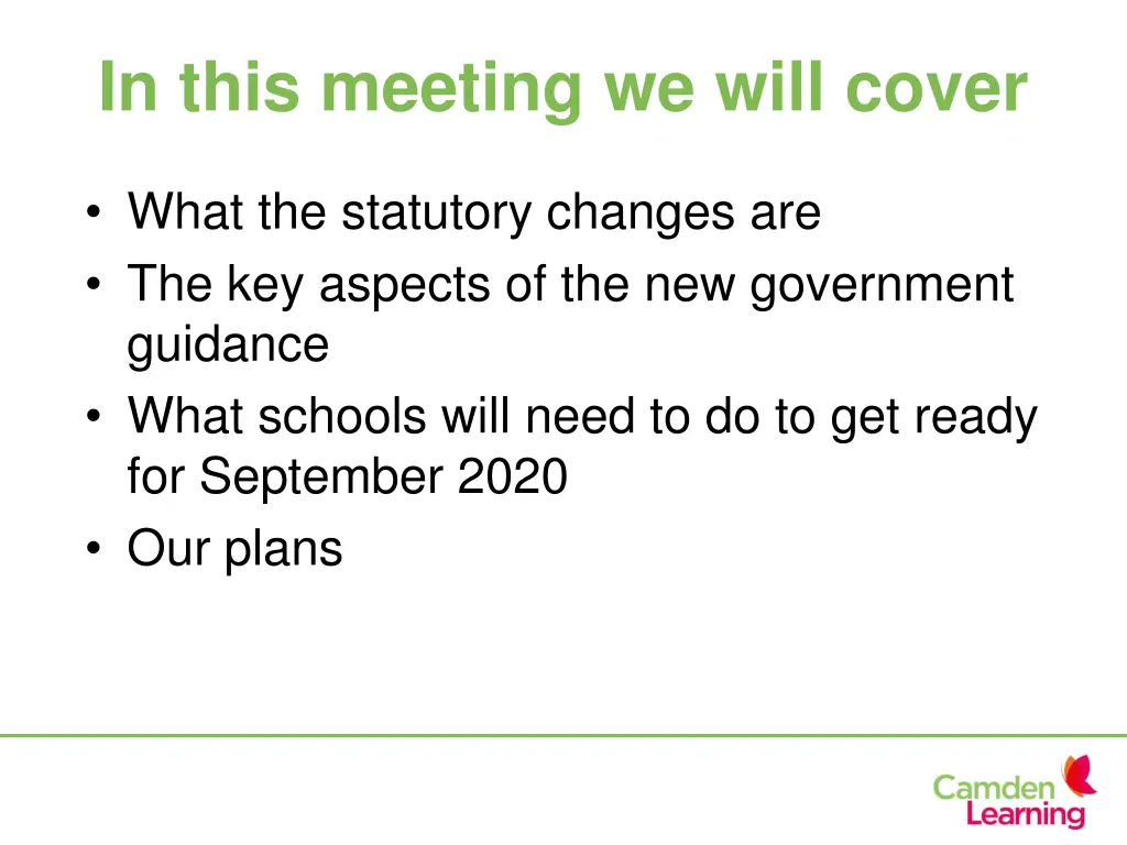 in this meeting we will cover