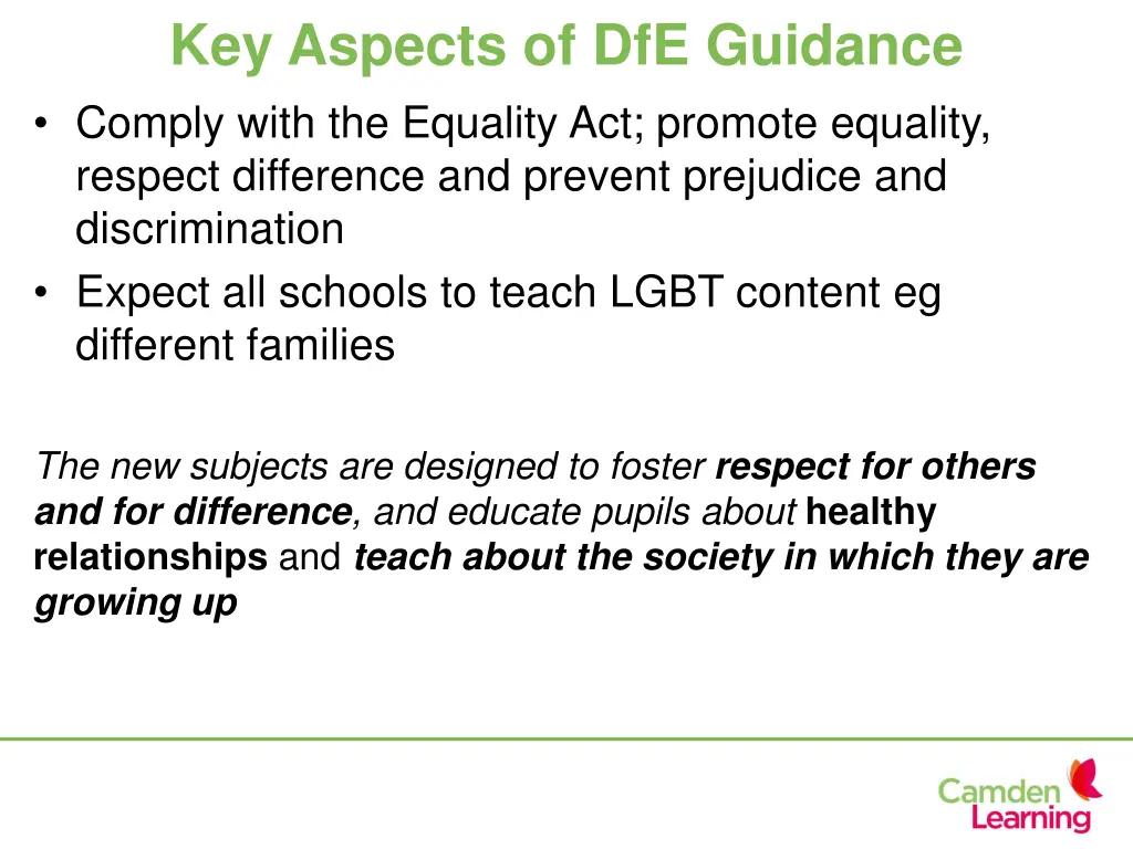 key aspects of dfe guidance comply with