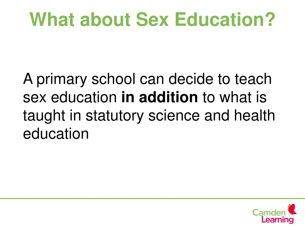 what about sex education