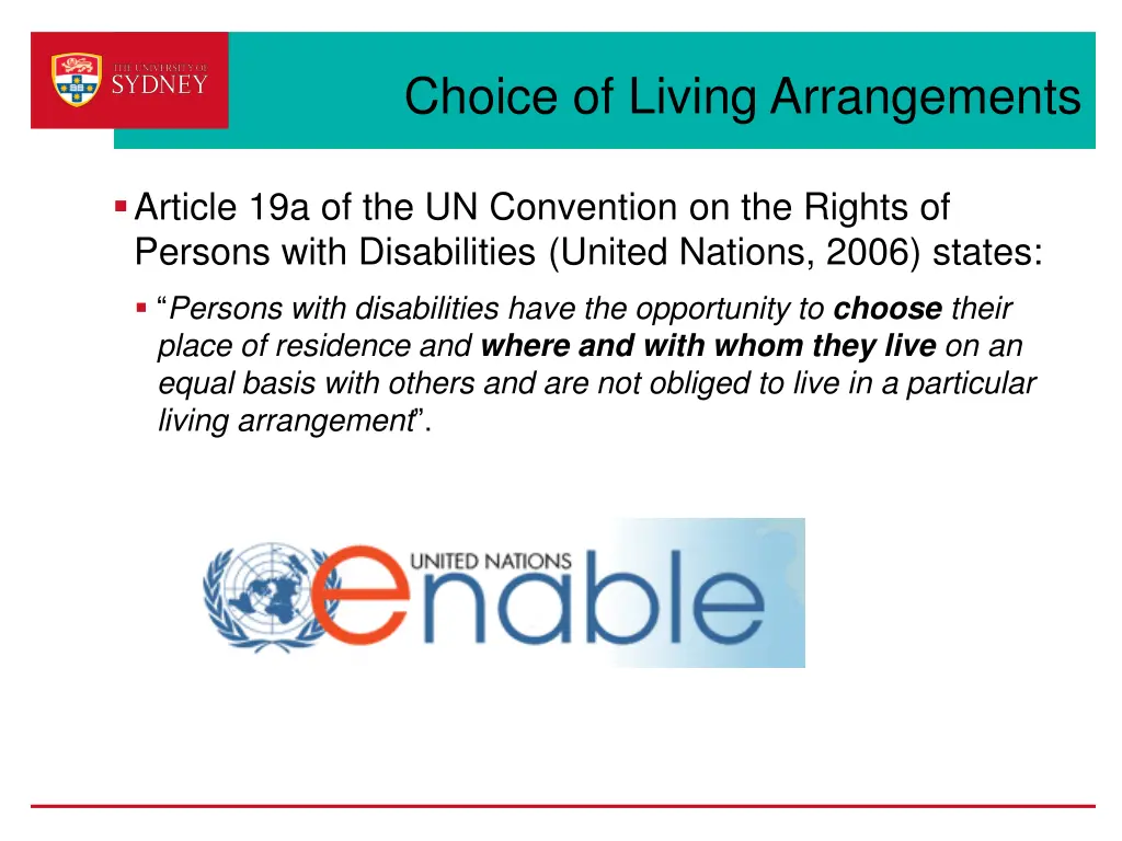 choice of living arrangements