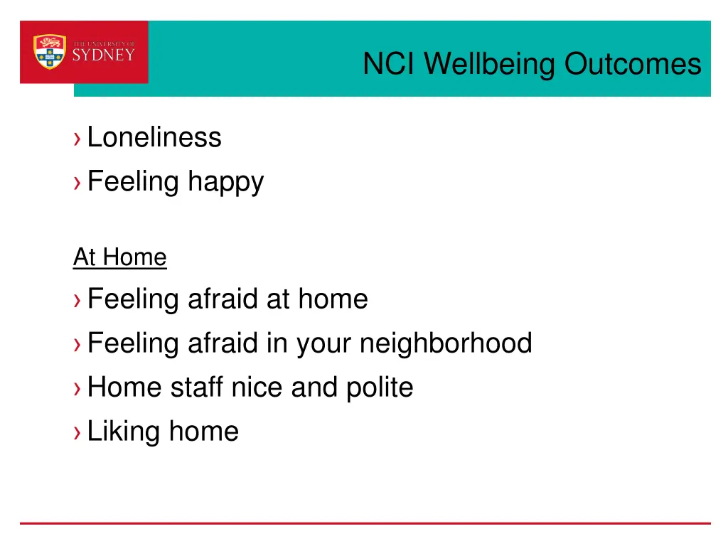 nci wellbeing outcomes