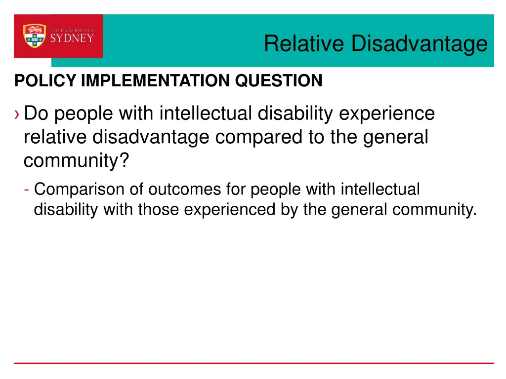 relative disadvantage