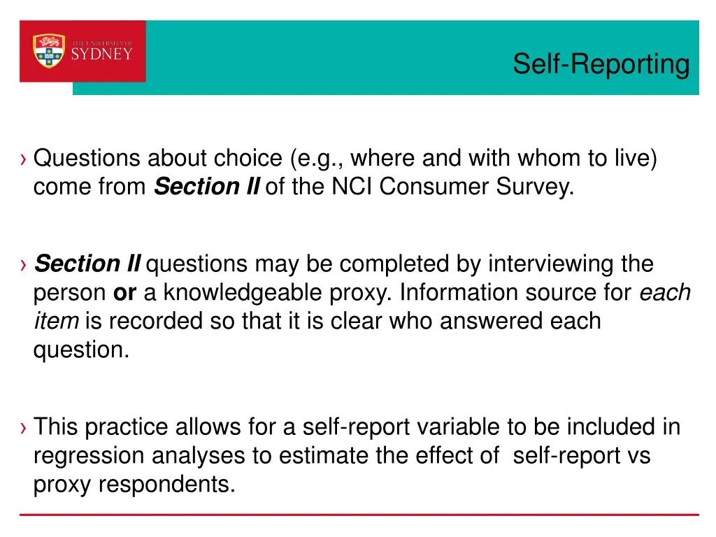 self reporting