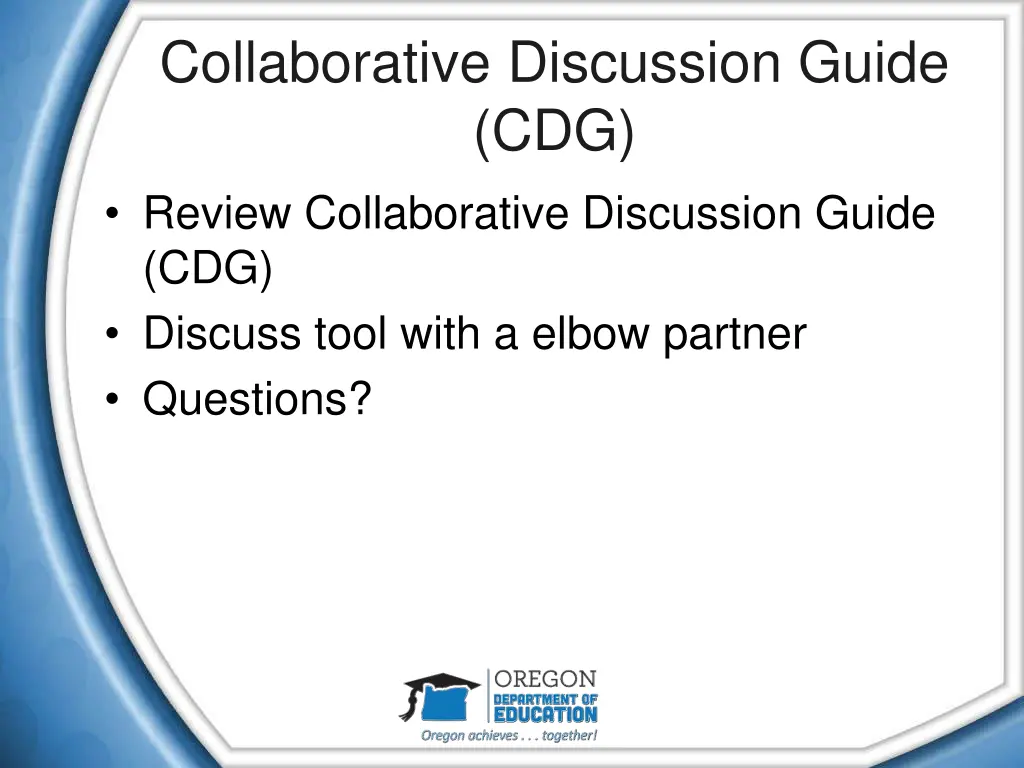 collaborative discussion guide cdg review
