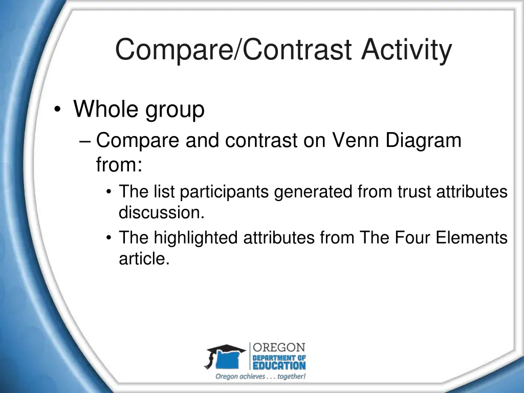 compare contrast activity