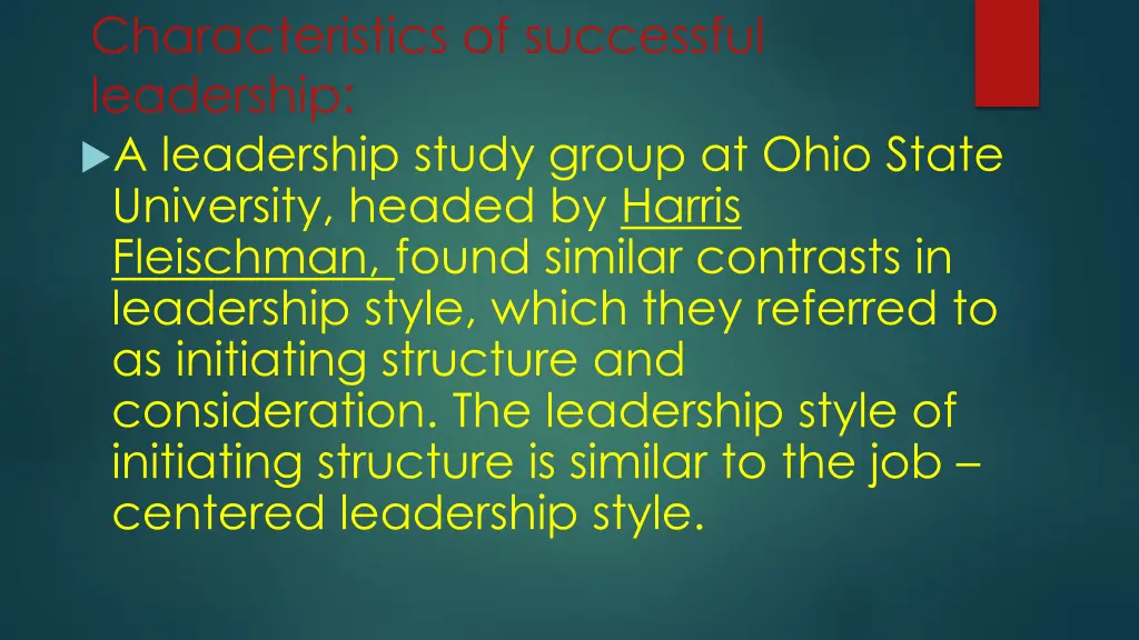 characteristics of successful leadership
