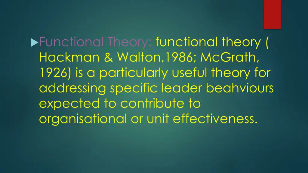 functional theory functional theory hackman