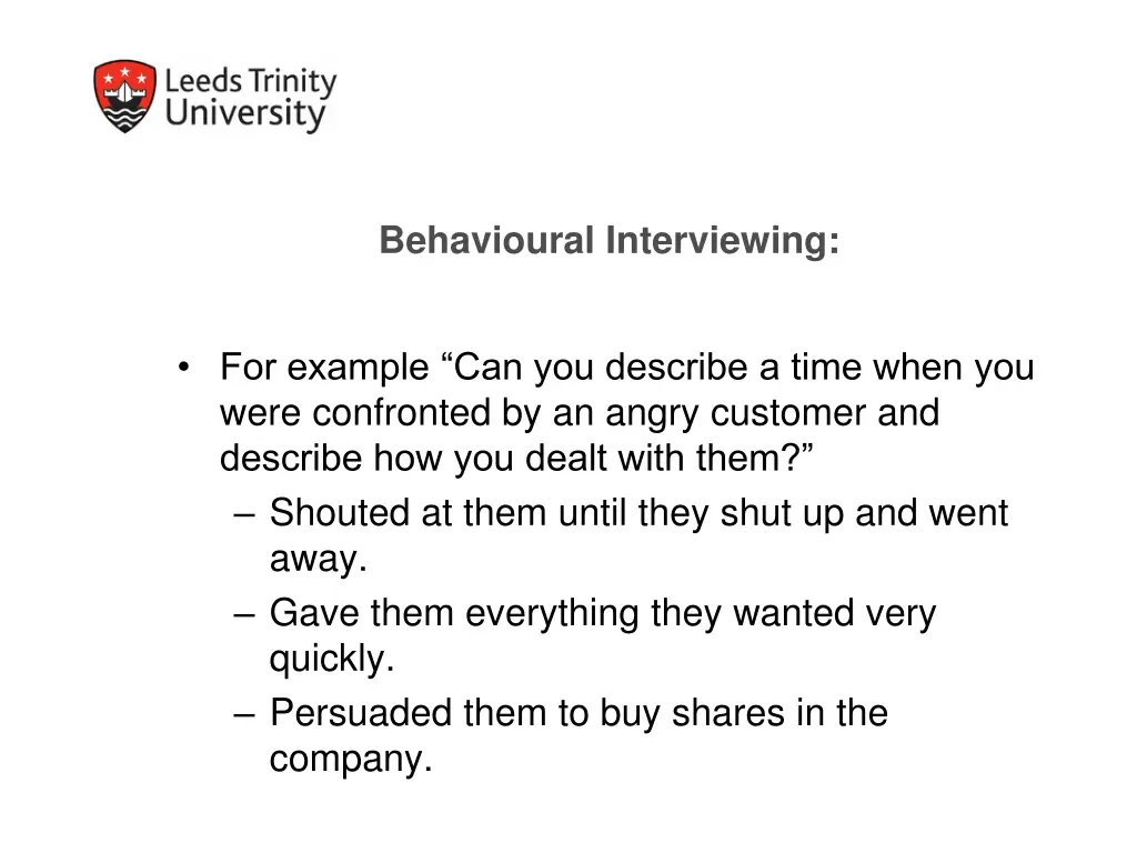 behavioural interviewing