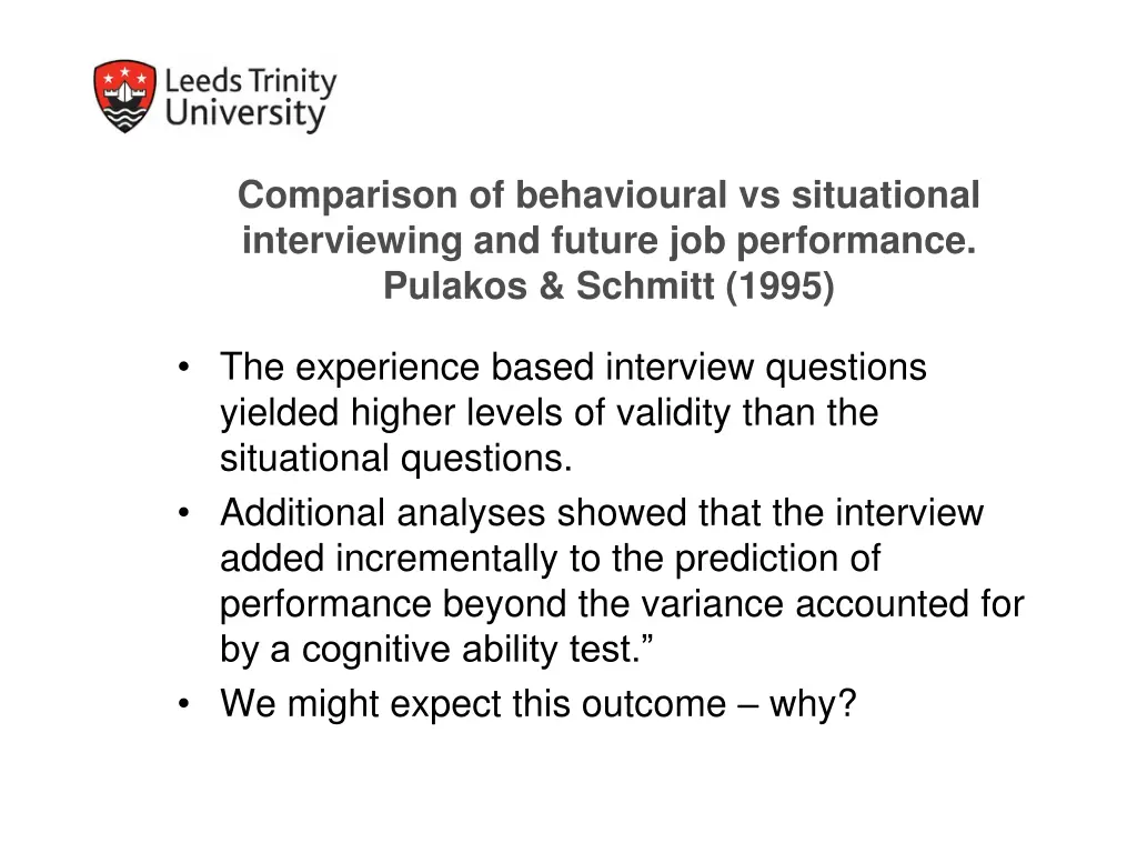 comparison of behavioural vs situational 1