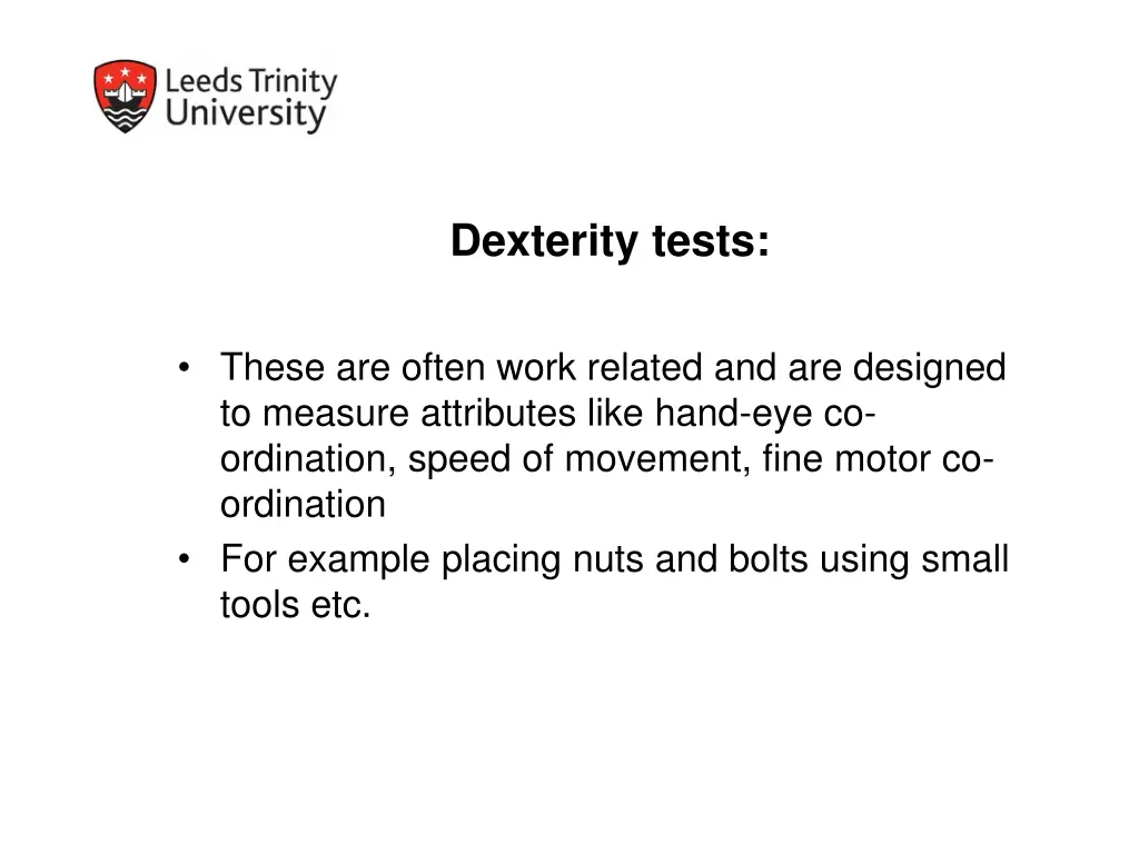 dexterity tests