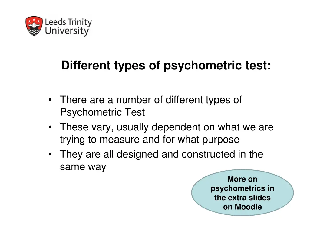 different types of psychometric test