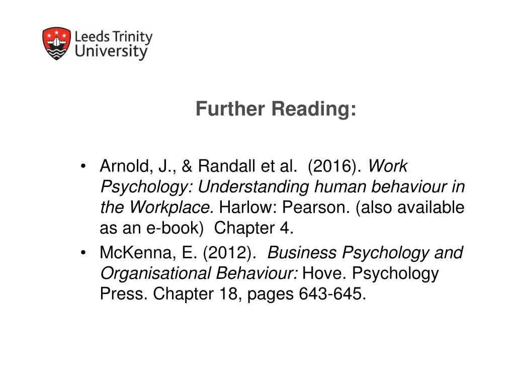 further reading