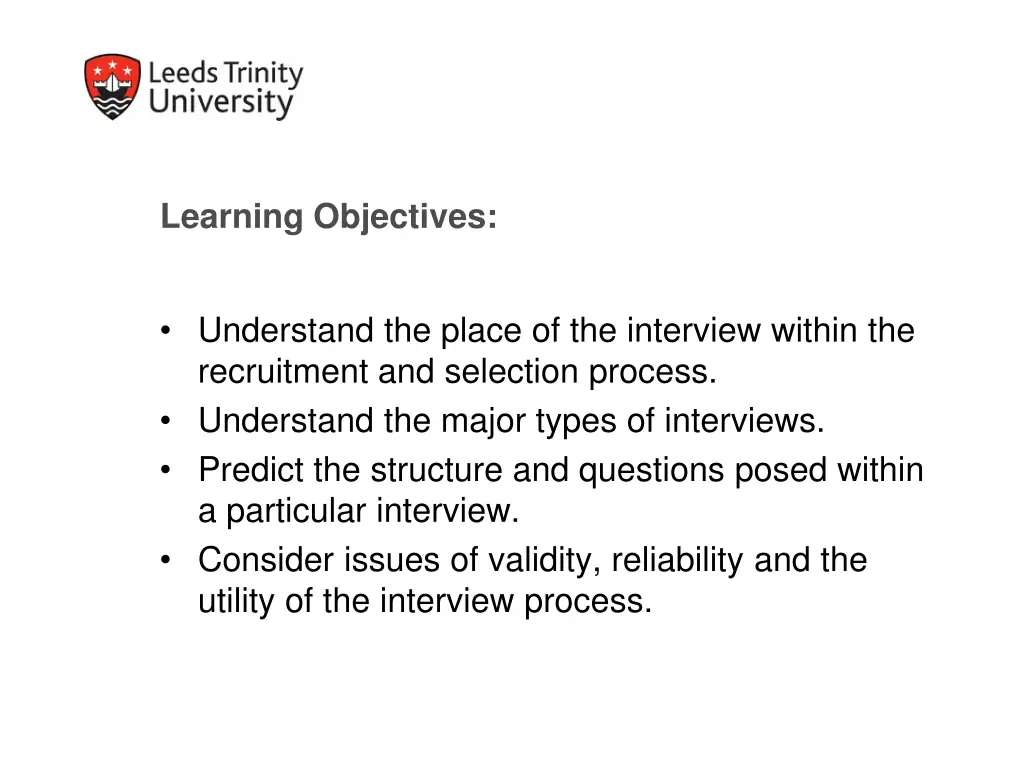 learning objectives