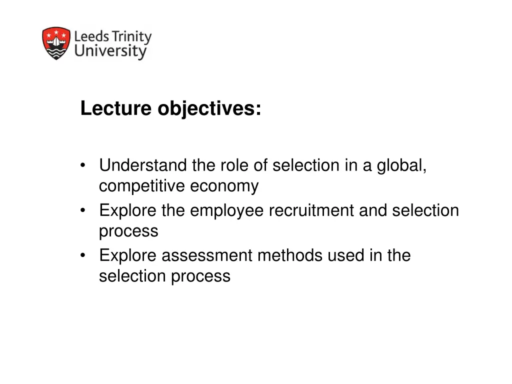 lecture objectives