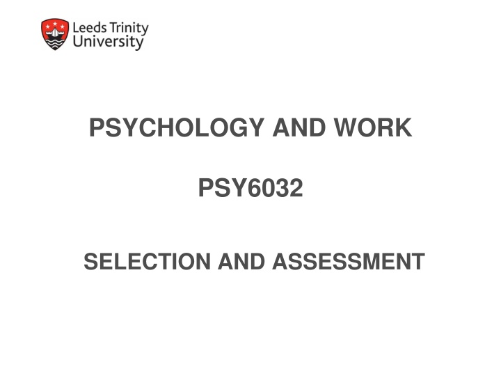 psychology and work