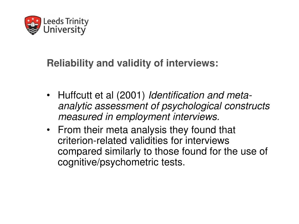 reliability and validity of interviews 1