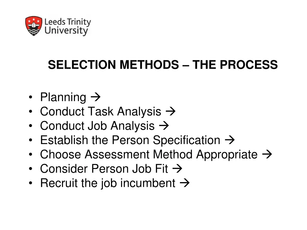 selection methods the process